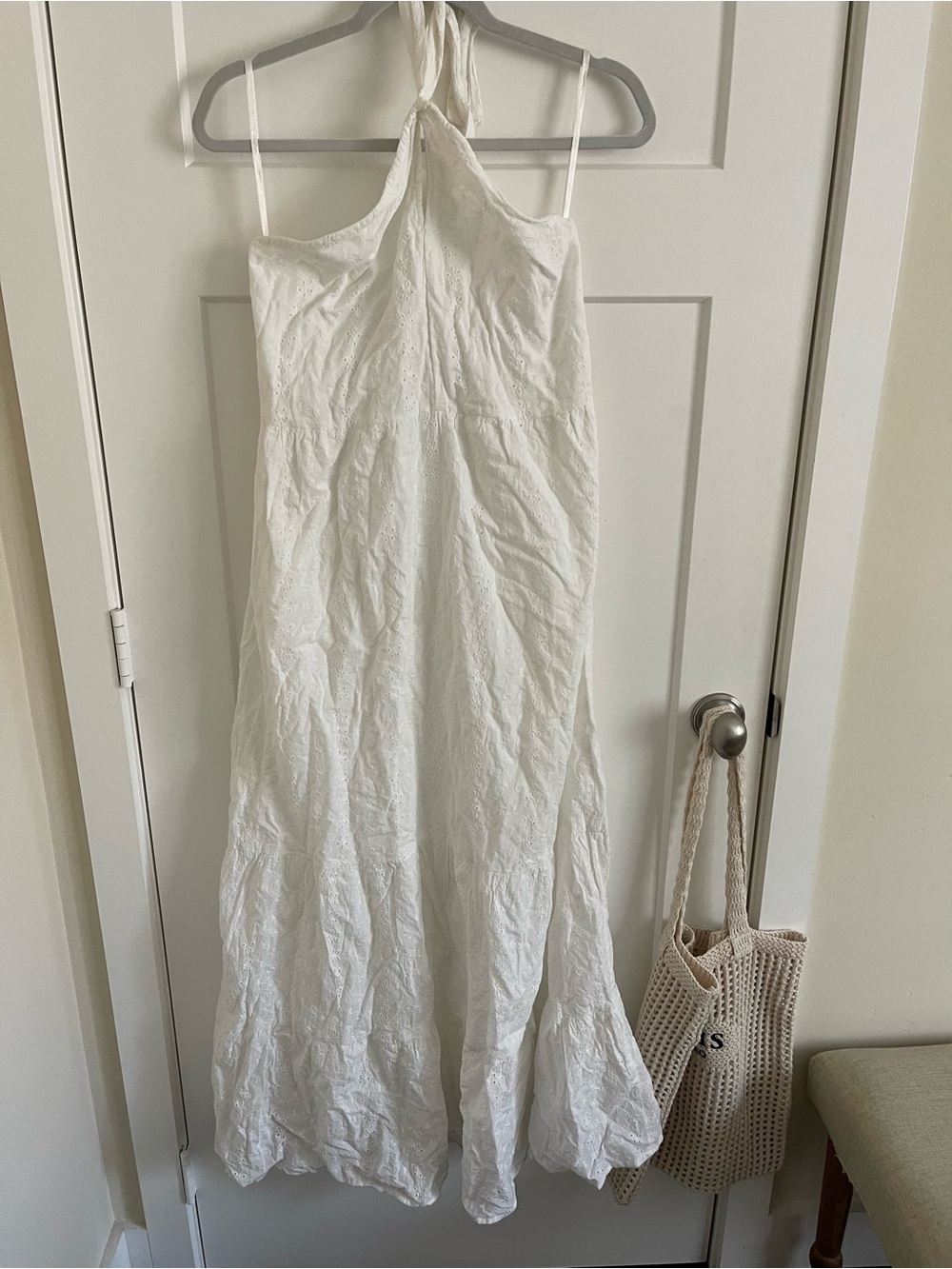 Jessica Simpson White Halter Maxi Dress